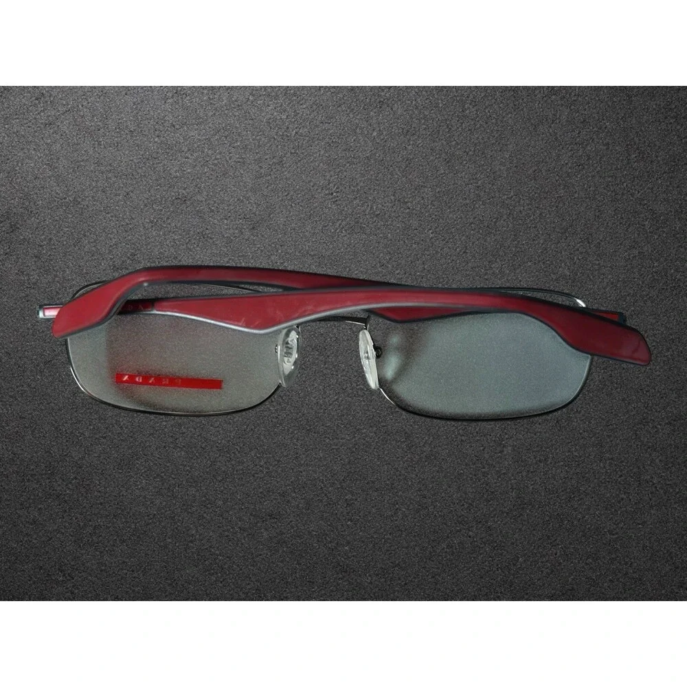 Prada Linea Rossa PS 50QV Eyeglasses Frame Only Black Red Men's